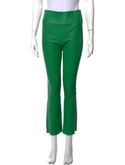 Pre-owned Sprwmn Lamb Leather Straight Leg Pants In Green
