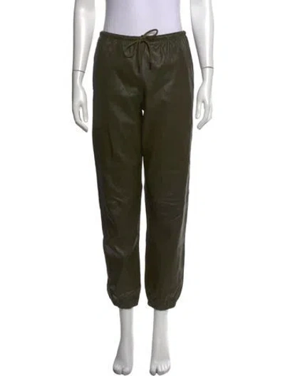 Pre-owned Sprwmn Lamb Leather Straight Leg Pants In Green