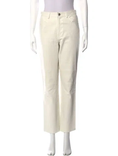 Pre-owned Sprwmn Lamb Leather Straight Leg Pants In Neutral