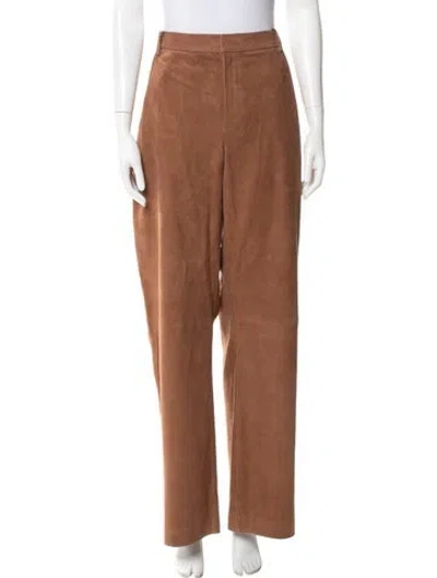 Pre-owned Sprwmn Lamb Leather Straight Leg Pants In Neutral