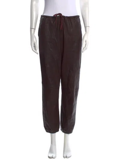 Pre-owned Sprwmn Lamb Leather Straight Leg Pants In Neutrals