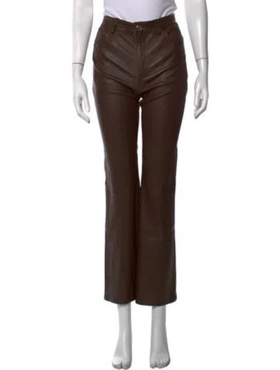 Pre-owned Sprwmn Lamb Leather Straight Leg Pants W/ Tags In Brown