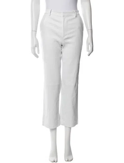 Pre-owned Sprwmn Lamb Leather Straight Leg Pants In White