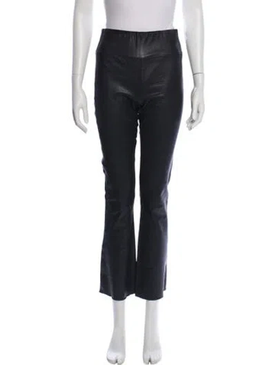 Pre-owned Sprwmn Lamb Leather Wide Leg Pants In Black