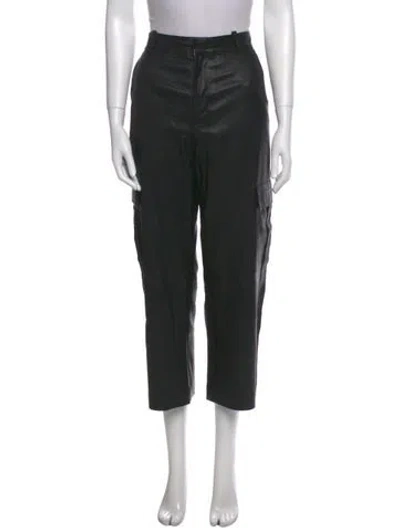 Pre-owned Sprwmn Lamb Leather Wide Leg Pants In Black