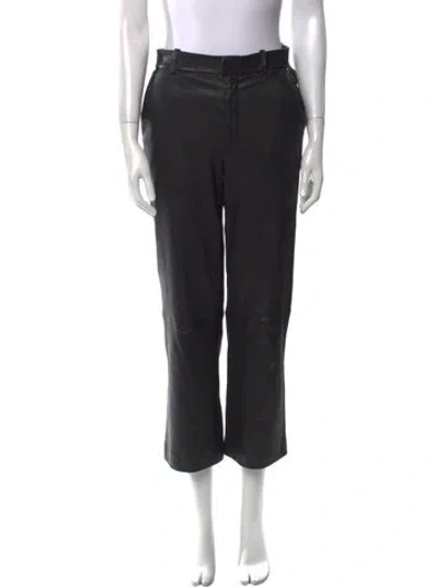Pre-owned Sprwmn Lamb Leather Wide Leg Pants In Black