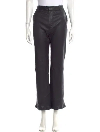 Pre-owned Sprwmn Lamb Leather Wide Leg Pants In Black