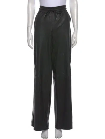 Pre-owned Sprwmn Lamb Leather Wide Leg Pants In Black