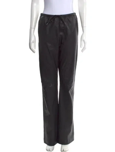 Pre-owned Sprwmn Lamb Leather Wide Leg Pants In Black