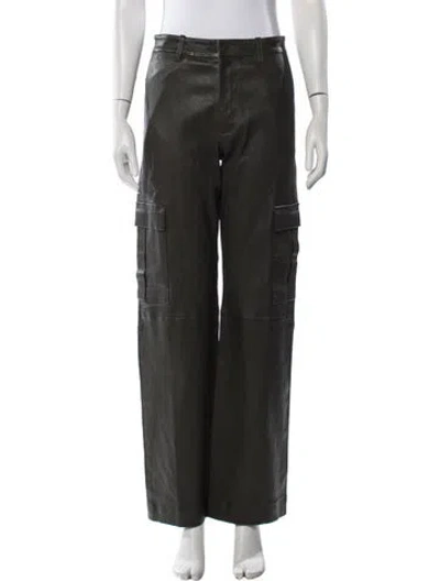 Pre-owned Sprwmn Lamb Leather Wide Leg Pants In Black