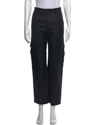 Pre-owned Sprwmn Lamb Leather Wide Leg Pants In Black