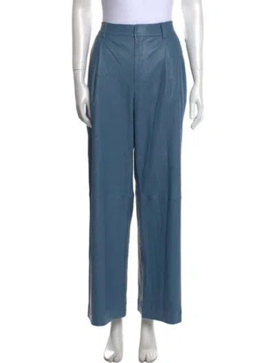 Pre-owned Sprwmn Lamb Leather Wide Leg Pants In Blue