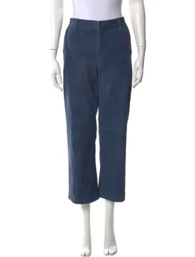 Pre-owned Sprwmn Lamb Leather Wide Leg Pants In Blue