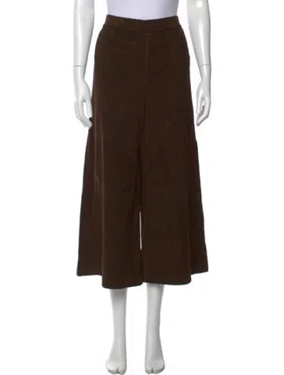 Pre-owned Sprwmn Lamb Leather Wide Leg Pants In Brown