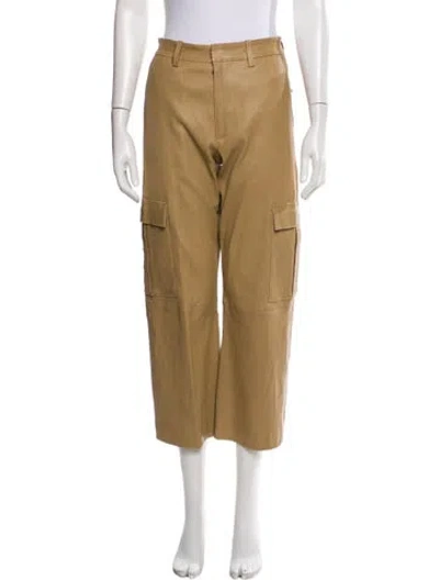 Pre-owned Sprwmn Lamb Leather Wide Leg Pants In Brown