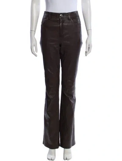 Pre-owned Sprwmn Lamb Leather Wide Leg Pants In Brown