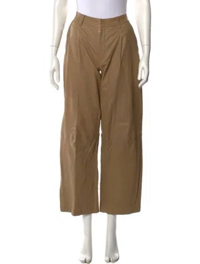 Pre-owned Sprwmn Lamb Leather Wide Leg Pants In Brown