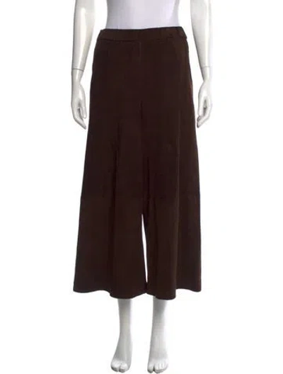 Pre-owned Sprwmn Lamb Leather Wide Leg Pants In Brown