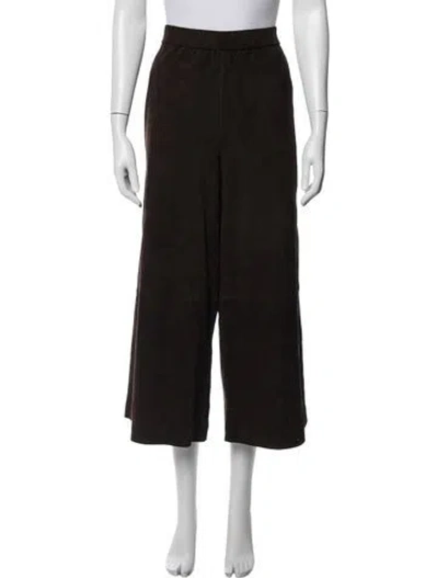 Pre-owned Sprwmn Lamb Leather Wide Leg Pants In Brown