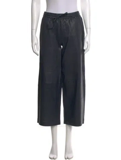 Pre-owned Sprwmn Lamb Leather Wide Leg Pants In Gray