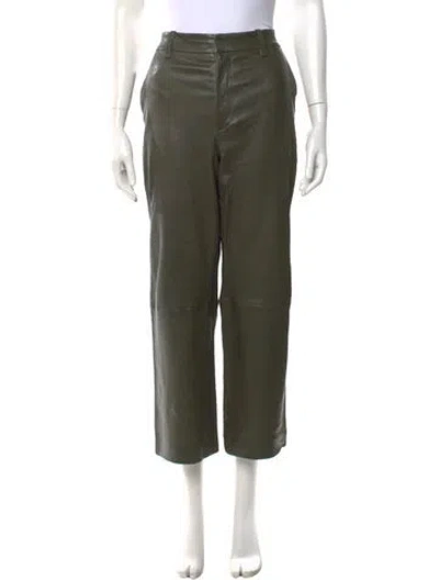 Pre-owned Sprwmn Lamb Leather Wide Leg Pants In Green