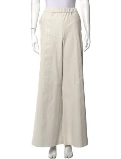 Pre-owned Sprwmn Lamb Leather Wide Leg Pants In Neutrals