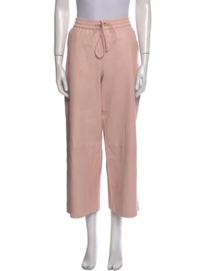 Pre-owned Sprwmn Lamb Leather Wide Leg Pants In Pink
