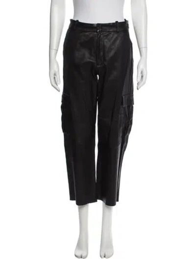 Pre-owned Sprwmn Lamb Leather Wide Leg Pants W/ Tags In Black