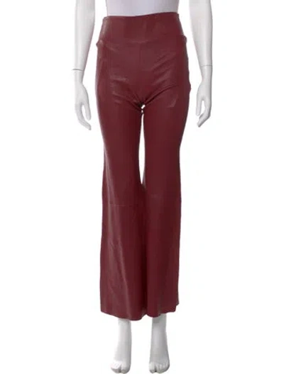 Pre-owned Sprwmn Lamb Leather Wide Leg Pants W/ Tags In Red