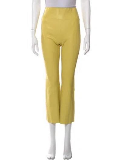 Pre-owned Sprwmn Lamb Leather Wide Leg Pants In Yellow