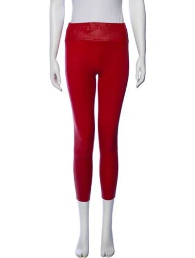 Pre-owned Sprwmn Lambskin Skinny Leg Pants In Red