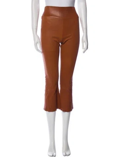 Pre-owned Sprwmn Lambskin Straight Leg Pants In Brown