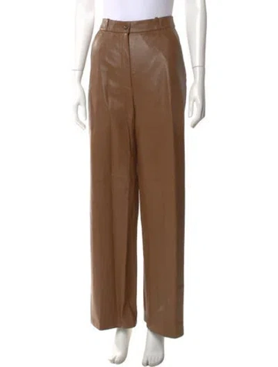 Pre-owned Sprwmn Lambskin Wide Leg Pants In Brown