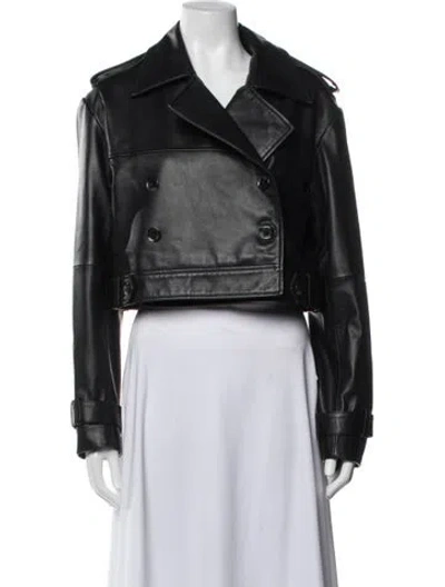 Pre-owned Sprwmn Leather Biker Jacket In Black