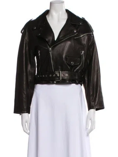 Pre-owned Sprwmn Leather Biker Jacket W/ Tags In Black