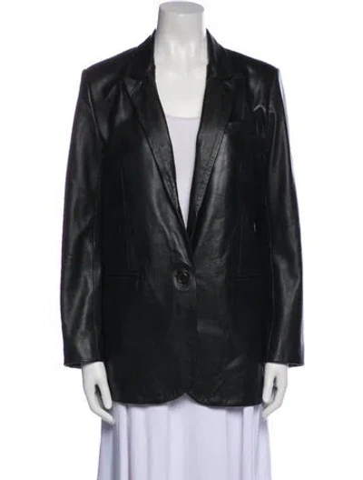 Pre-owned Sprwmn Leather Blazer In Black