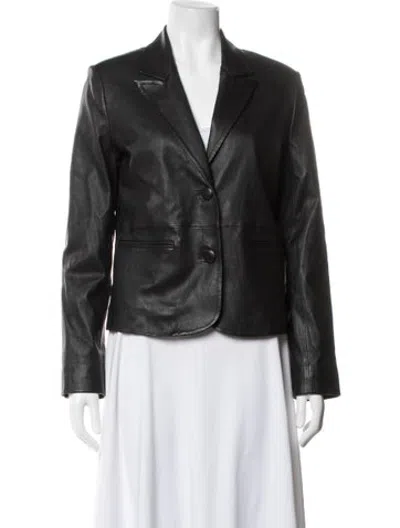 Pre-owned Sprwmn Leather Blazer In Black