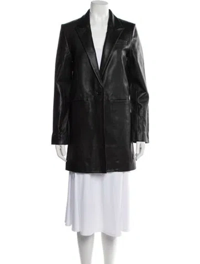 Pre-owned Sprwmn Leather Blazer W/ Tags In Black
