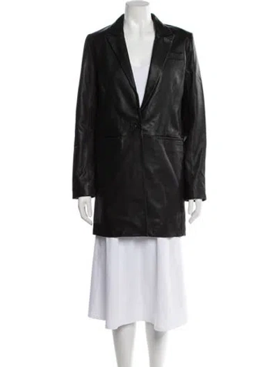 Pre-owned Sprwmn Leather Blazer W/ Tags In Black