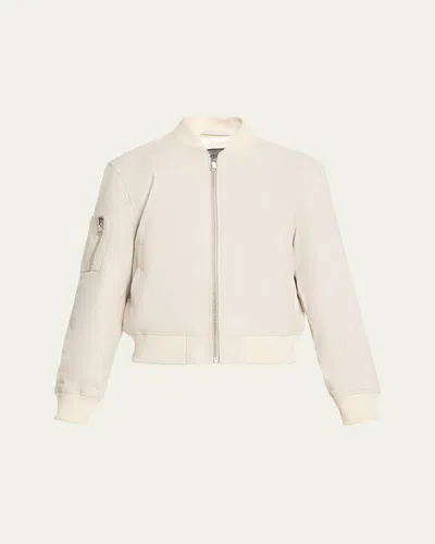 Sprwmn Leather Classic Bomber Jacket In Neutral