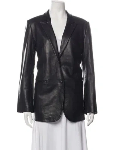 Pre-owned Sprwmn Leather Coat In Black