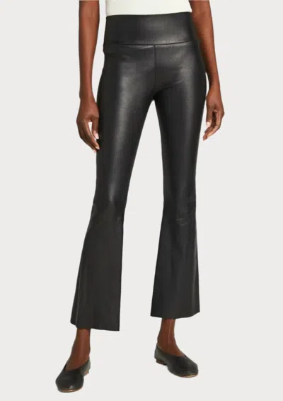 Sprwmn Leather Crop Flare Pants In Black