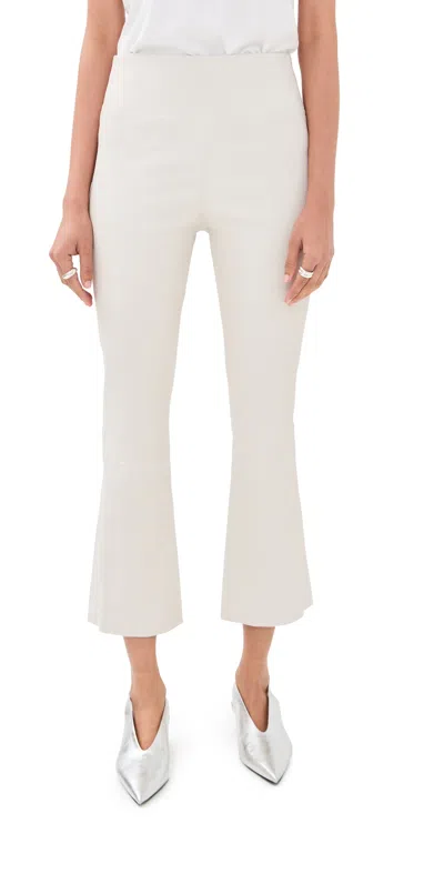 Sprwmn Leather Crop Flare Pants Shell In White