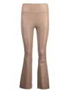 Sprwmn Leather Flare Trousers In Brown