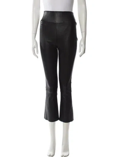 Pre-owned Sprwmn Leather Flared Pants In Black