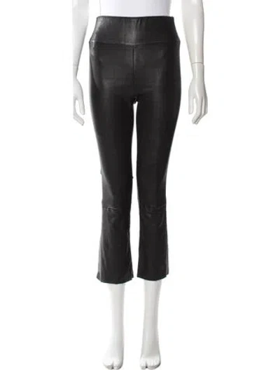 Pre-owned Sprwmn Leather Flared Pants In Black