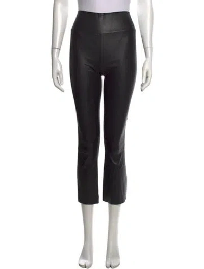 Pre-owned Sprwmn Leather Flared Pants In Black
