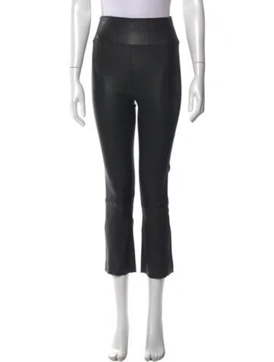 Pre-owned Sprwmn Leather Flared Pants In Black