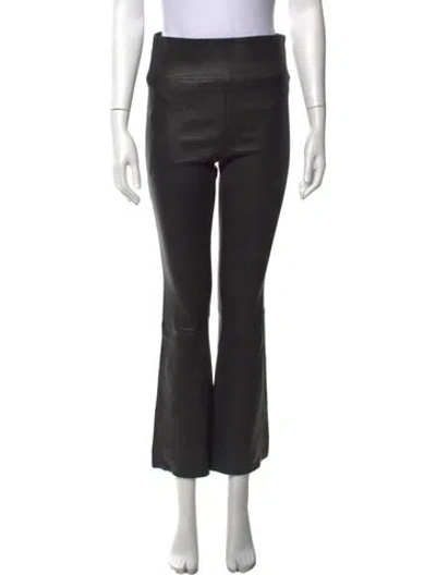 Pre-owned Sprwmn Leather Flared Pants In Black