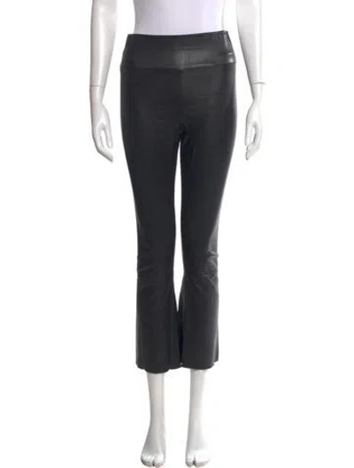Pre-owned Sprwmn Leather Flared Pants In Black